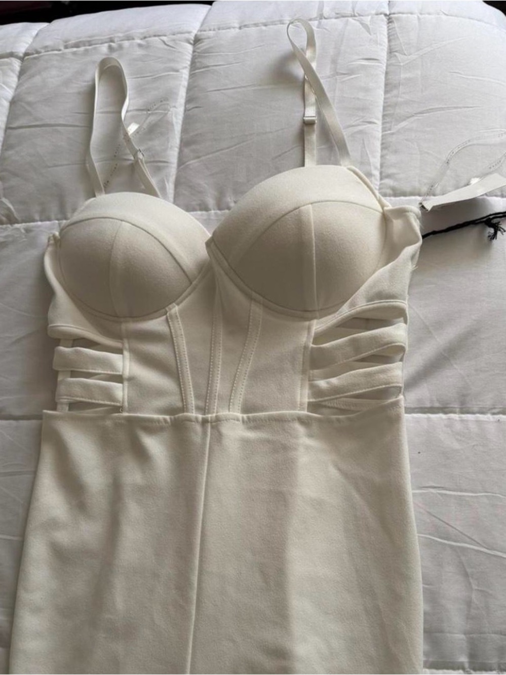 Women's White Strappy Bustier Slip Jumper